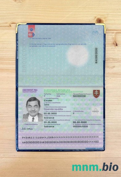 Slovakia passport version 3 photolook template in PSD format